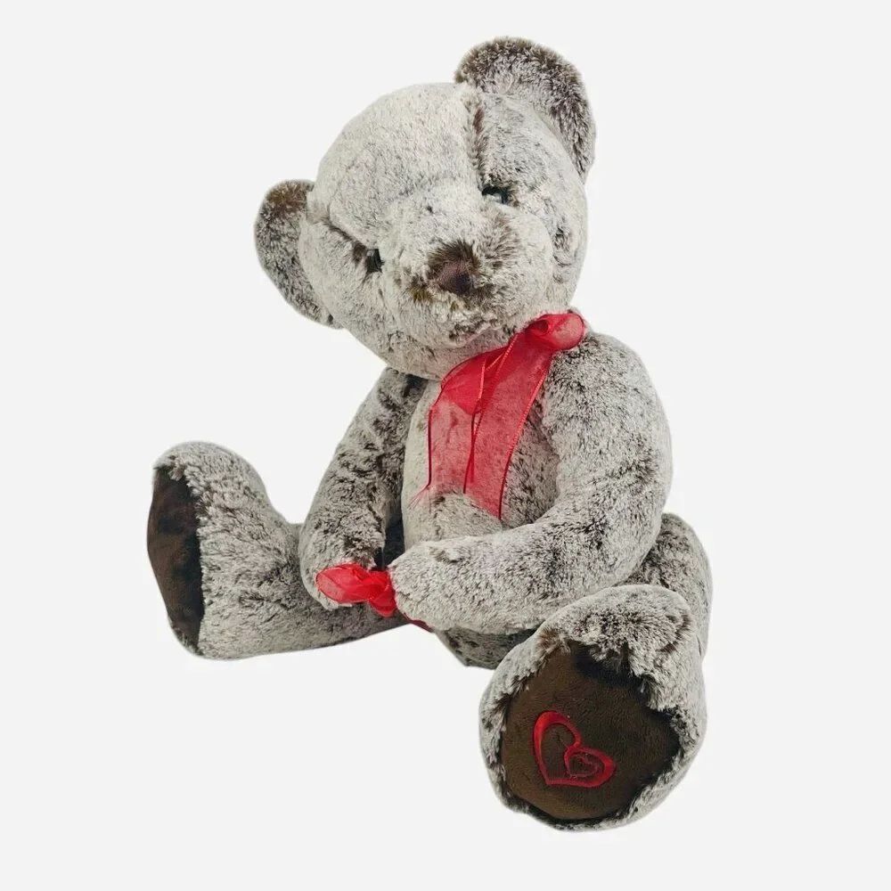 2017 Aurora World Red Ribbon Frosted Teddy Bear Plush Red Heart Love Valentine